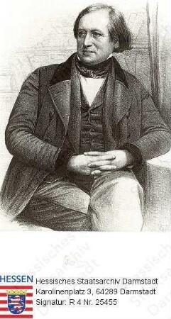 Wernher, Philipp Wilhelm (1802-1887) / Porträt, sitzendes, linksgewandtes, rechtsblickendes Kniestück