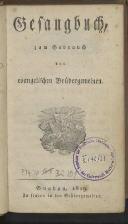 Gesangbuch, zum Gebrauch der evangelischen Brüdergemeinen