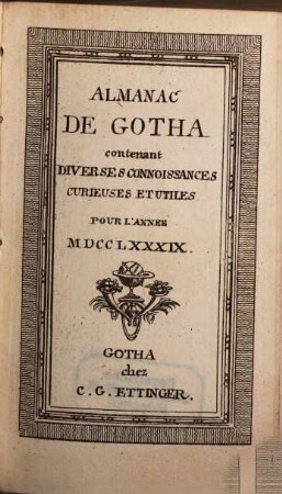 Almanach de Gotha : annuaire généalogique, diplomatique et statistique. 1789