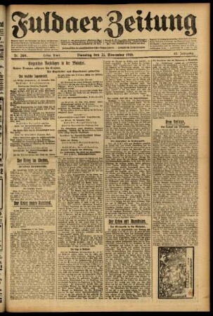 Erste Ausgabe vom Dienstag, den 21. November 1916.