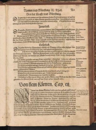 Von klein Kletten, Cap. CII