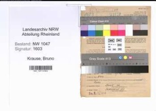 Entnazifizierung Bruno Krause , geb. 01.05.1905 (Zollbeamter)
