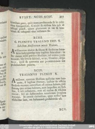 XCIII. C. Plinius Traiano Imp. S. Libellum Amisenorum mittit Traiano.