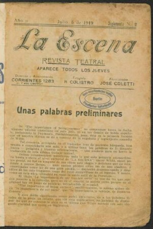 Unas palabras preliminares
