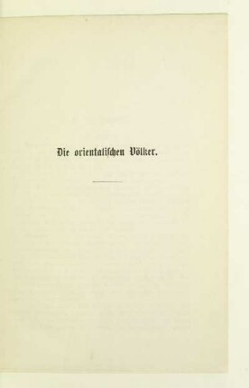 Die orientalischen Völker