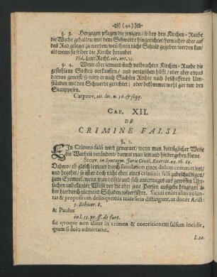 Cap. XII. De Crimine Falsi.