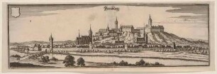 Stadtansicht von Bernburg an der Saale in Sachsen-Anhalt, aus Merians Topographia Superioris Saxoniae