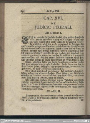 Cap. XVI. De Iudicio Feudali