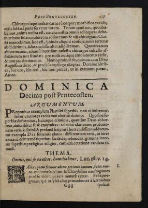 Dominica Decima post Pentecosten.