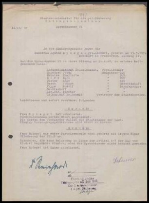 Spiegel, Agathe, geb. Adomeit