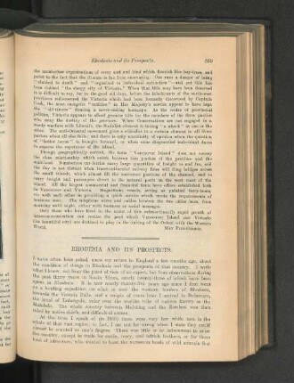 Rhodesia And Its Prospects.
