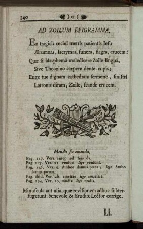 Ad Zoilum Epigramma.