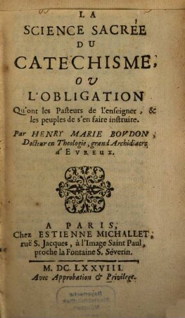 La science sacrée du Catéchisme