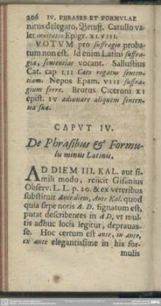 Caput IV. De Phrasibus & Formulis minus Latinis