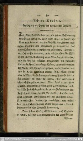 Achtes Kapitel. Fortsetzung des Gangs der auswärtigen Affairen