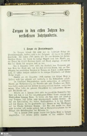 Torgau in den ersten Jahren des verflossenen Jahrhunderts