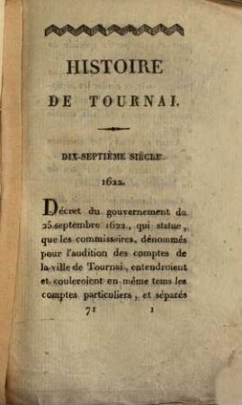 Essai chronologique pour servir a l'histoire de Tournay, 71