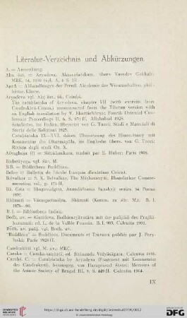 Literatur-Verzeichnis und Abkürzungen