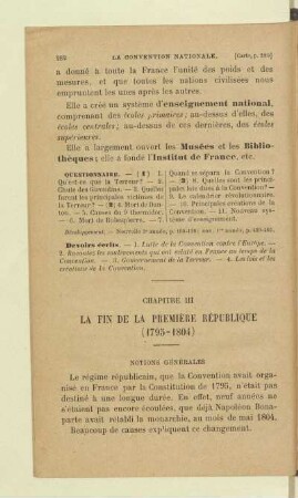 La fin de la premiére République (1795 - 1804)