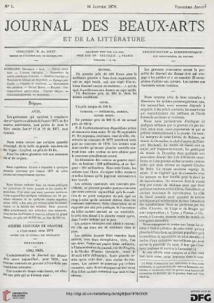 Nr. 1 (16 Janvier 1878)