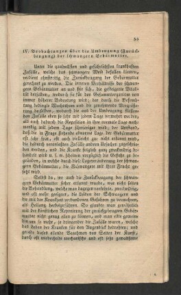 IV. Beobachtungen über die Umbeugung (Zurückbeugung) der schwangern Gebärmutter.