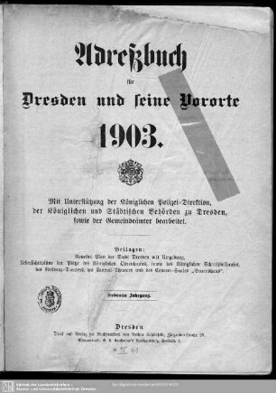 1903: Adreßbuch für Dresden und seine Vororte