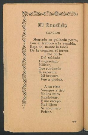El bandido : Canción