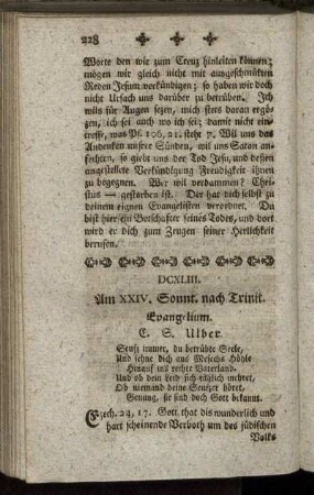DCXLIII. Am XXIV. Sonnt. nach Trinit. Evangelium.