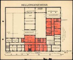 Tuschezeichnung. Kellergeschoss