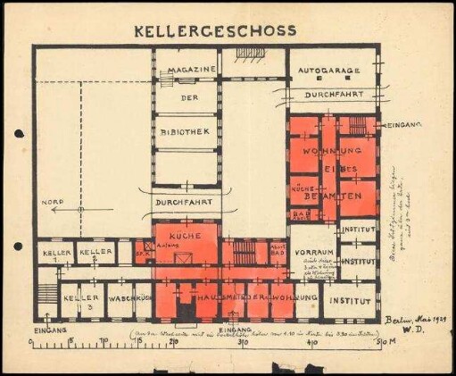 Tuschezeichnung. Kellergeschoss