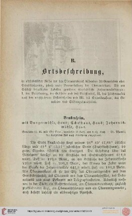 B: Ortsbeschreibung