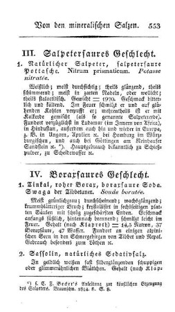 IV. Boraxsaures Geschlecht