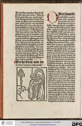 Dye ersame ontfencknisse der moeder Gods ynde ioncfrouwen Maria, alre liefste broeder Moyss ure liefde van myr hoeren vertzellen.