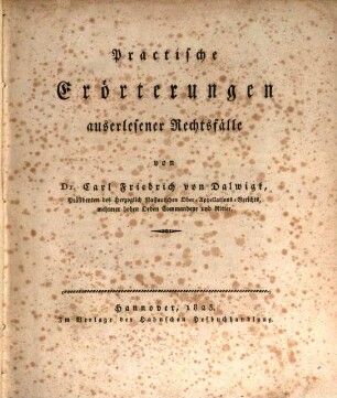 Praktische Erörterungen auserlesener Rechtsfälle