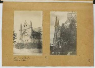 Abteikirche St. Léger, Soissons. Saint-Yved, Braine/Aisne: Ansichten (aus: Skizzen- und Fotoalbum 10)