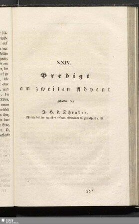 XXIV. Predigt am zweiten Advent