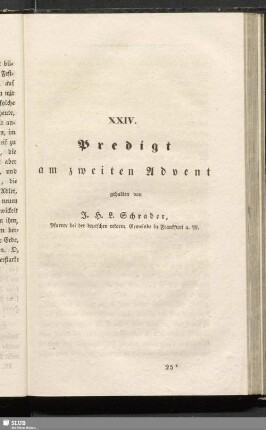 XXIV. Predigt am zweiten Advent