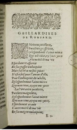 Gaillardises de Ronsard