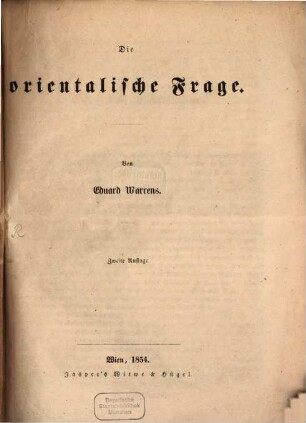 Die orientalische Frage
