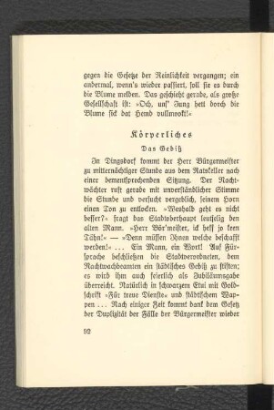 Körperliches.