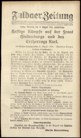 Ausgabe vom Dienstag, den 08. August 1916.