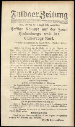 Ausgabe vom Dienstag, den 08. August 1916.
