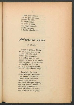 Afilando sin piedra : ¡A María!