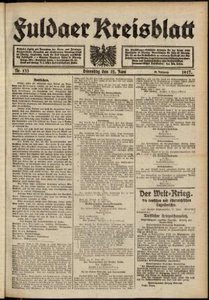 Ausgabe vom Dienstag, den 12. Juni 1917.