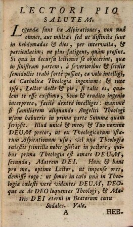 Aspirationes Theologicæ Ad Unum Et Trinum Deum : In Quinquaginta Duas Hebdomadas Divisæ
