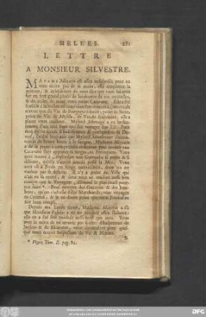 Lettre A Monsieur Silvestre.