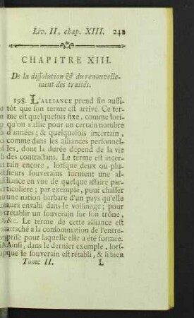 Chapitre XIII. De la dissolution & du renouvellement des traitès.