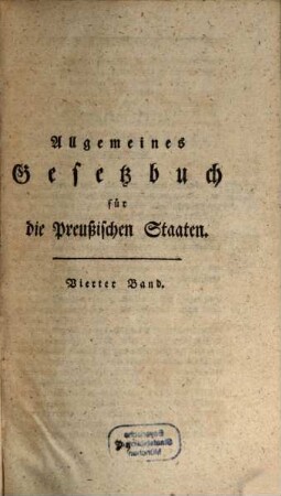 Allgemeines Gesetzbuch für die preussischen Staaten, 4