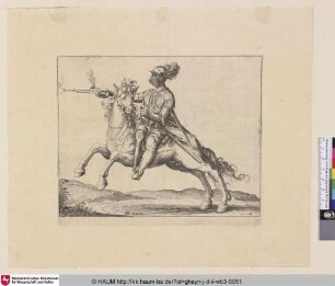 [Ein Kavallerist feuert eine Pistole ab; A Cavalryman Firing a Pistol]