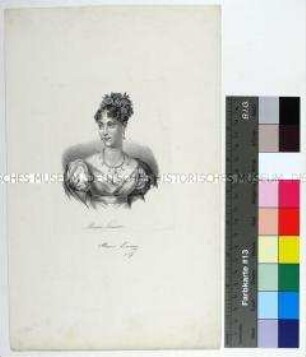 Porträt der jungen französischen Kaiserin Marie Louise mit Smaragdcollier und Blumenschmuck im Haar